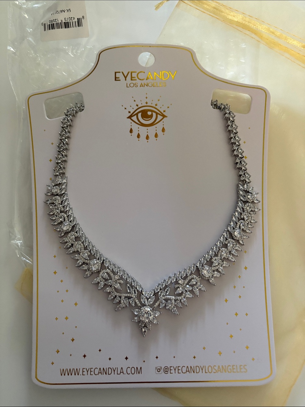 Silver Crystal Statement Necklace